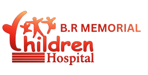 Logo of BR Memorial Hospital faridabad, written children hospital.